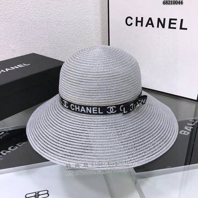 Chanel女士帽子 香奈兒簡約絲帶草編草帽盆帽禮帽  mm1404